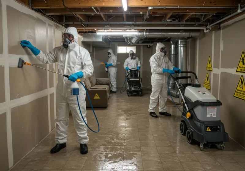 Basement Moisture Removal and Structural Drying process in Crandon Lakes, NJ